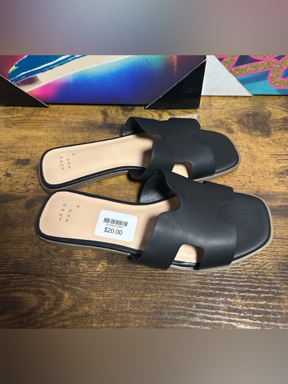 Women's Nina Slide Sandals - A
New Day™ Black 7 - Picture 9 of 11